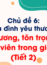Chủ đề 6Yêu thương, tôn trọng các thành viên trong gia đình (Tiết 2)